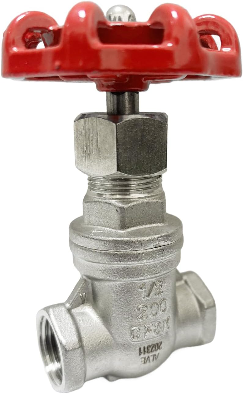 KH  2 Pcs Heavy Duty Gate Valve - 1/2" NPT Stainless Steel Female x Female Thread Rotary Sluice Valve - Image 1